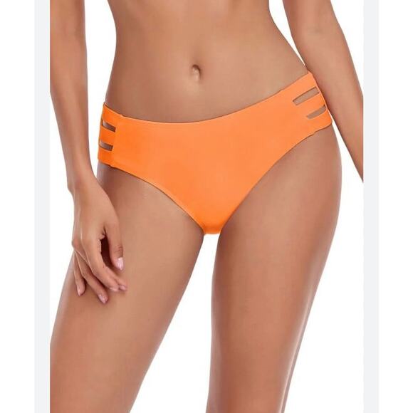 NWT RELLECIGA women’s Orange bikini bottoms with ”strappy” side cut outs. - Picture 1 of 9